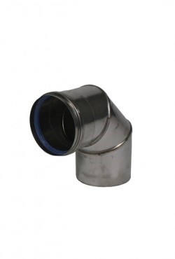 enkelwandig RVS pelletafvoer bocht 90°
