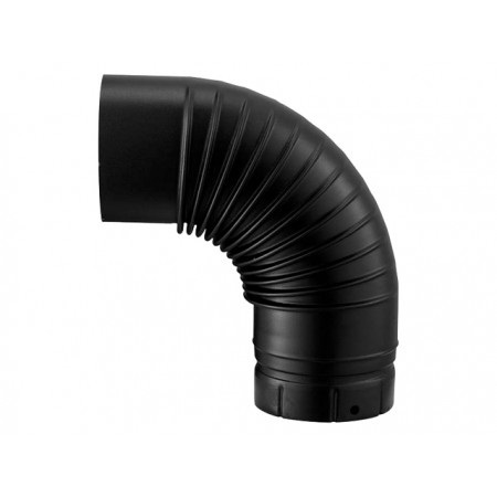 zwarte enkelwandige rvs rookgaspijp bocht 90 gr