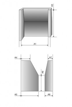 Rugwand linker of rechterhoek 70 grijs