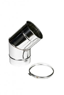 RVS bocht 45 gr. 175 diam.