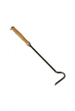 met houten handvat