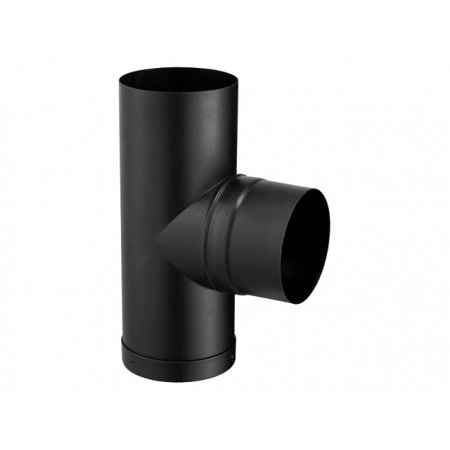 zwarte enkelwandige rvs rookgaspijp t-stuk 90 gr