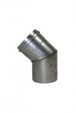 enkelwandig RVS pelletafvoer bocht 45°
