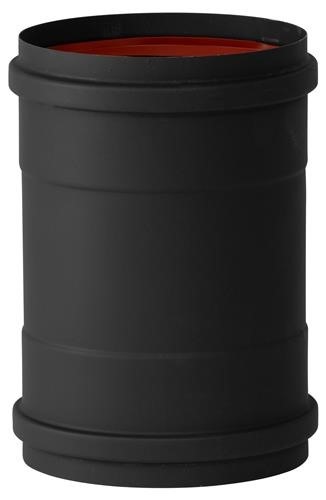 enkelwandig RVS pelletafvoer mof 80mm zwart
