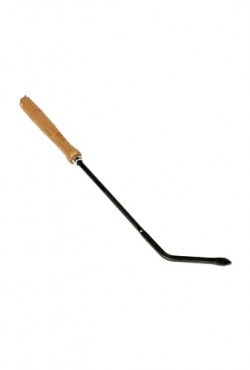 met houten handvat